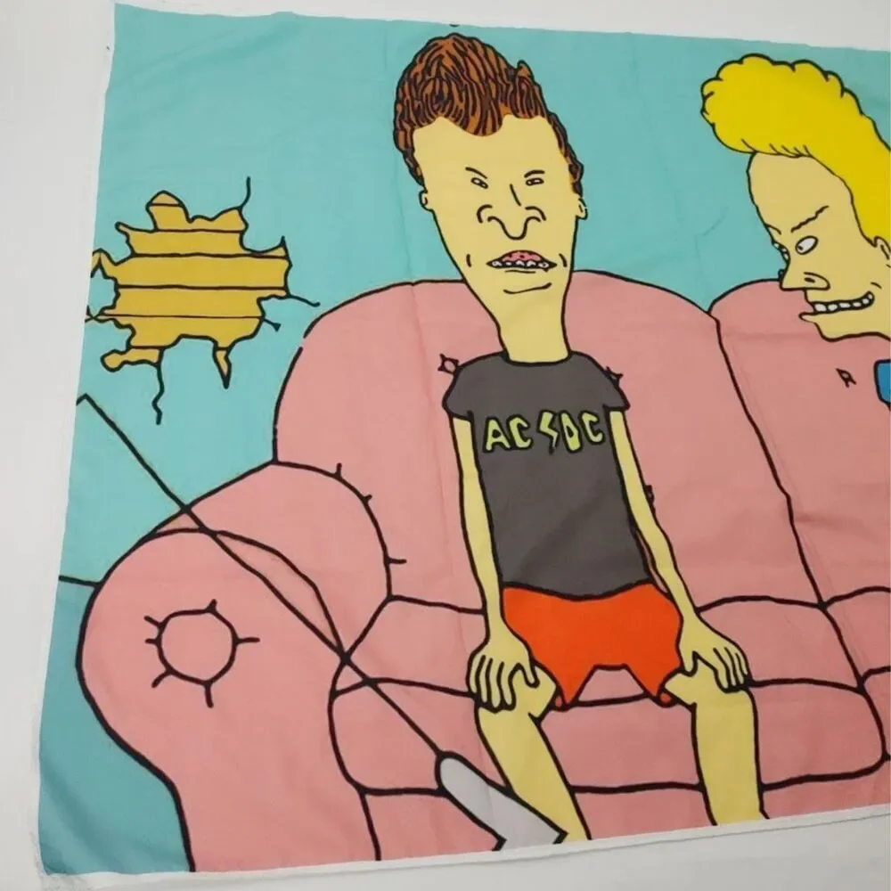 MTV Beavis and Butt-Head Poster Wall Art TV Show Cartoon Fabric Tapestry Idiocy